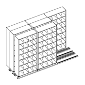 7-Tier 36"W Medical Shelving on Kwik-Track (3/2/2 System) 