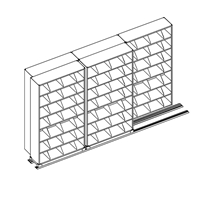 7-Tier 42"W Medical Shelving on Kwik-Track (3/2 System) 