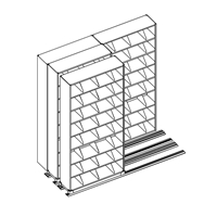 8-Tier 42"W Medical Shelving on Kwik-Track (2/1/1 System) 