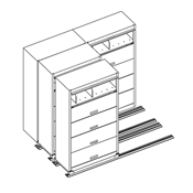 5-Tier Flip n File Cabinets on Kwik-Track (2/1/1 System) 