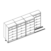 5-Tier Flip n File Cabinets on Kwik-Track (4/3 System) 