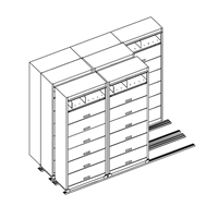 7-Tier Flip n File Cabinets on Kwik-Track (3/2/2 System) 