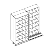 7-Tier 36"W Medical Shelving on Kwik-Track (2/1 System) 
