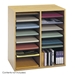 16 Comp. Wood Adjustable-Compartment Literature Organizer - 9422GR