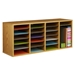 24 Comp. Wood Adjustable-Compartment Literature Organizer - 9423GR