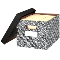 Stor/File Brocade Decorative Storage Box - LETTER/LEGAL, Carton of 4 