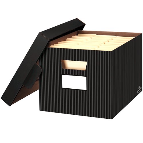 Bankers Box - Stor/File Pinstripe Decorative Storage Box - LETTER/LEGAL,  Carton of 4 #F0029803
