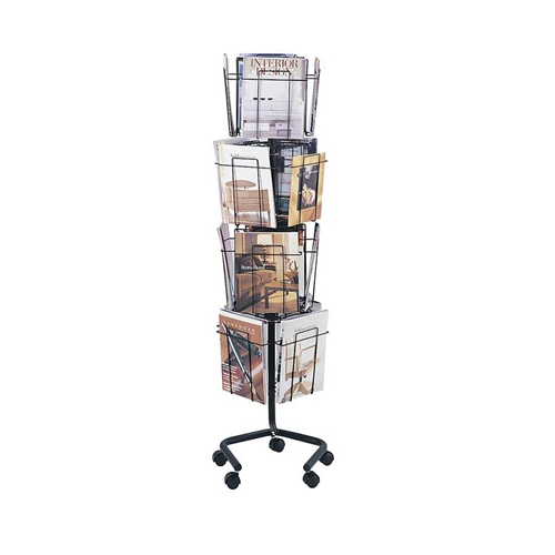 4139CH : Safco Rotary Literature Rack Charcoal