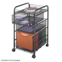 5213BL : Safco Onyx Mesh File Cart with 1 File Ddrawer and 2 Small Drawers