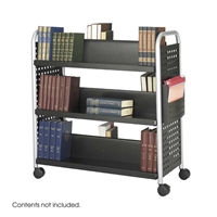 5335BL : Safco Double Sided 6-Shelf Book Cart