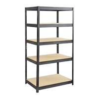 Boltless Steel and Particleboard Shelving 36x24 Particleboard shelving; Boltless shelving; Boltless steel shelving; Steel shelving; Storage shelving; Extra strength steel shelving; Garage storage; Backroom storage; Backroom shelving; Steel racking; Facility maintenance; Heavy duty steel shelving; Black steel shelving; Black storage shelving; Black extra strength steel shelving